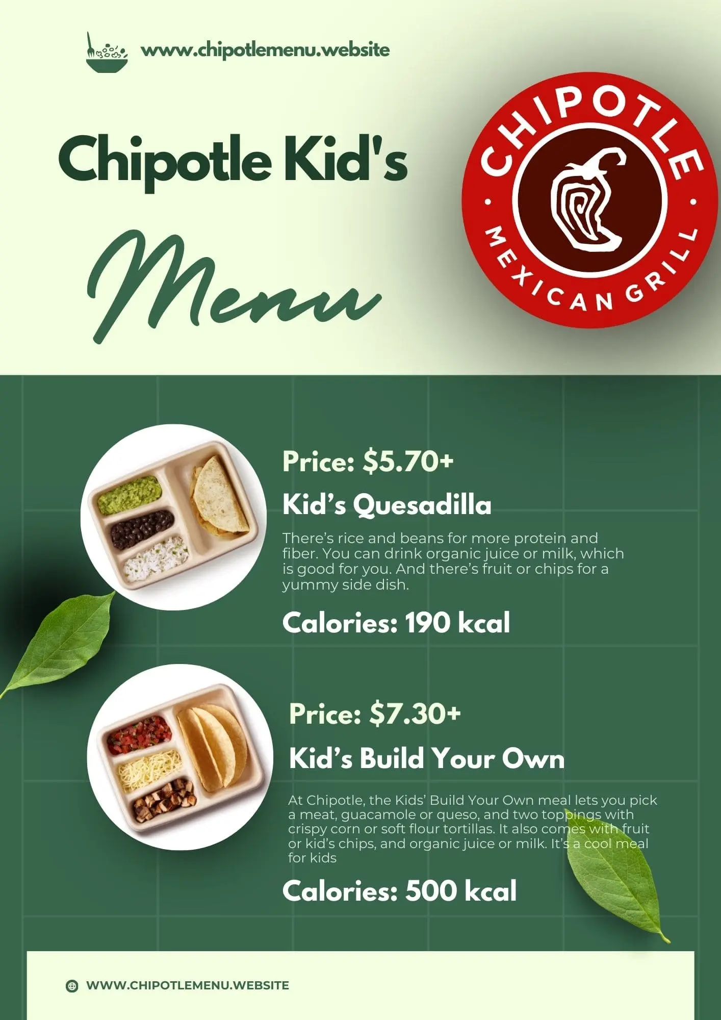 Chipotle Kid's Menu